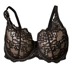 36F Axami Zaina Push Up Bra Style V-7601 Black Lace Made in Poland